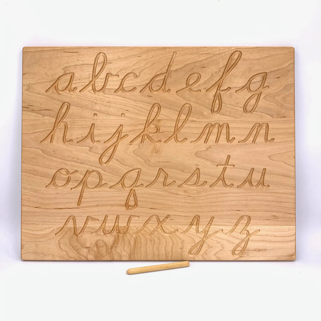 Double-Sided Wooden Cursive Alphabet Tracing Board
