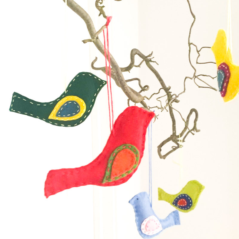 Ray-Ann’s Handmade 100% Wool Felt BIRDY BIRD Ornaments