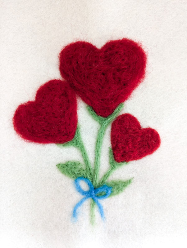 2D Needle Felted Heart Card Workshop May 11th