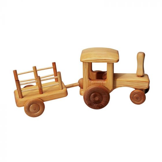 Debresk Wooden Toy TRACTOR + TRAILER