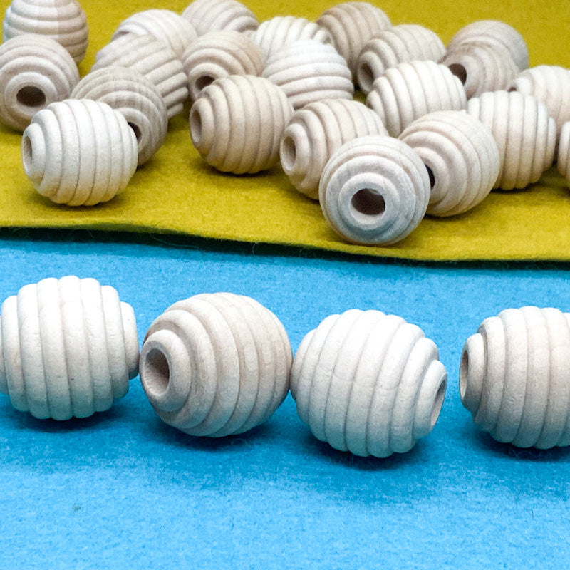 Wooden Beads BEEHIVE Set of 6