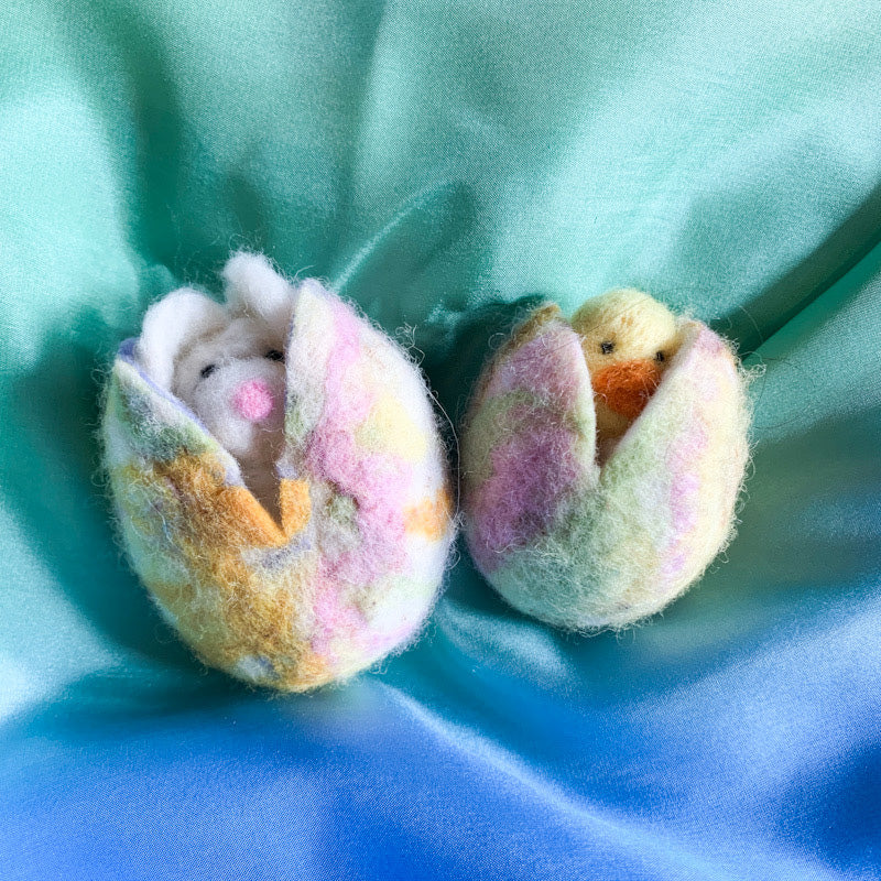 Needle Felting + Wet Felting A Surprise Egg + Chick Class