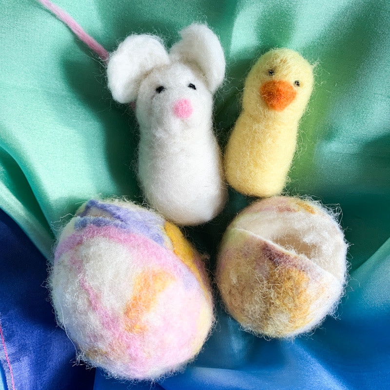 Needle Felting + Wet Felting A Surprise Egg + Chick Class