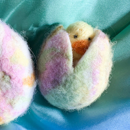 Needle Felting + Wet Felting A Surprise Egg + Chick Class