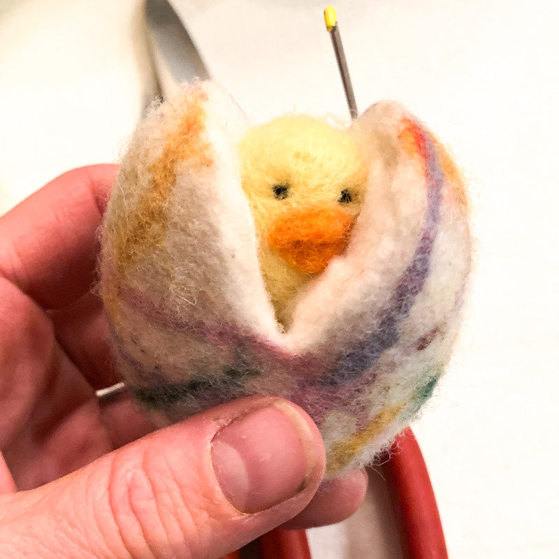 Needle Felting + Wet Felting A Surprise Egg + Chick Class