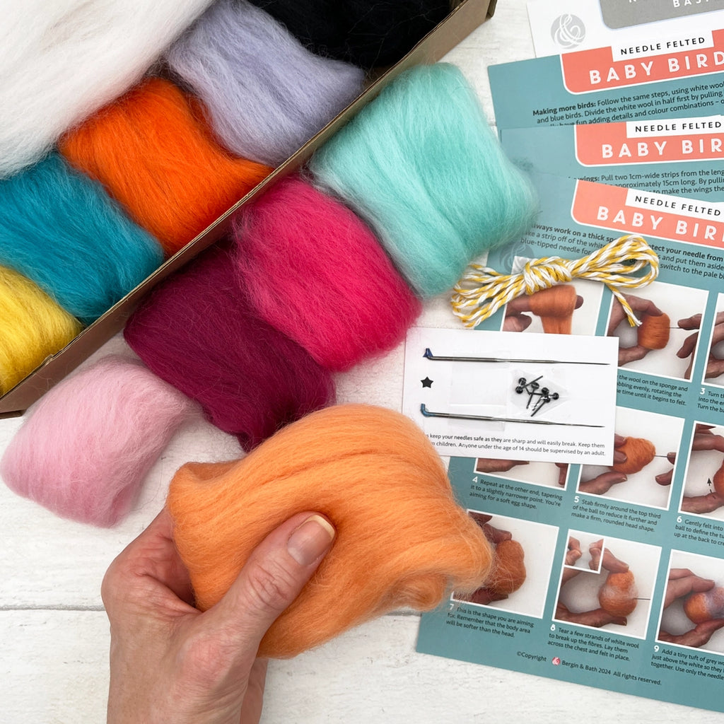 Bergin + Bath BABY BIRDS Beginner Needle Felting Kit