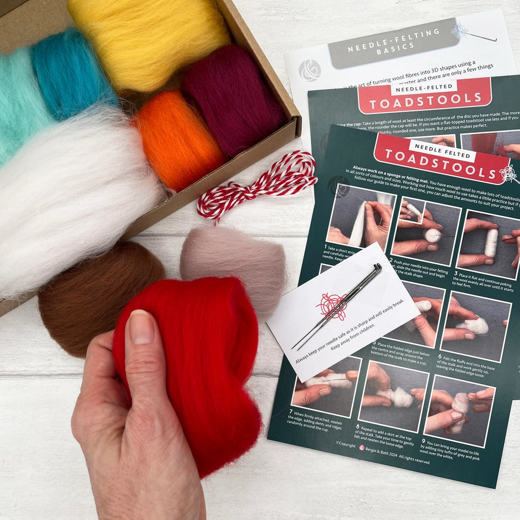 Bergin + Bath TOADSTOOLS Beginner Needle Felting Kit