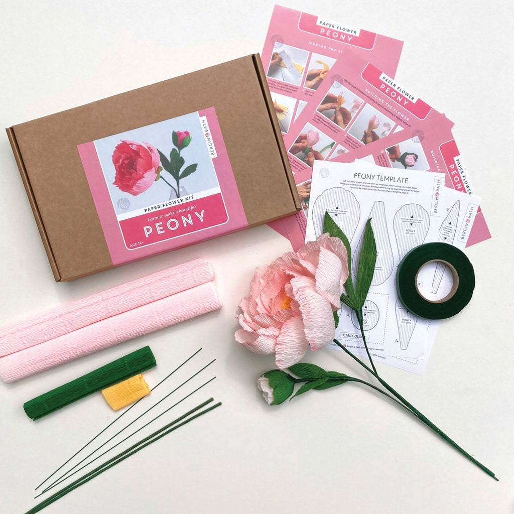 Bergin + Bath PEONY Paper Flower Making Kit