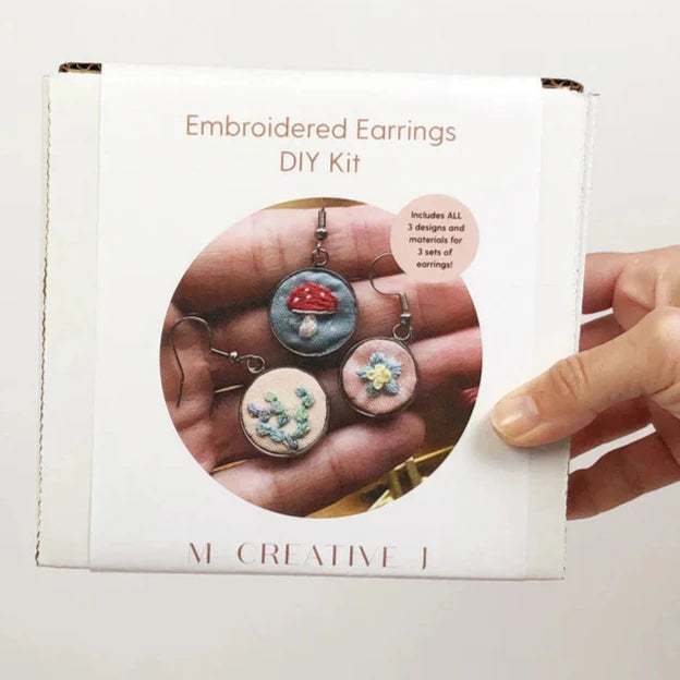 Embroidered Earrings Beginner Embroidery Kit