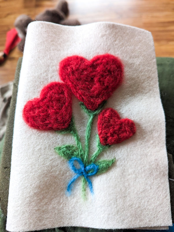 Needle Felting Love Card Class