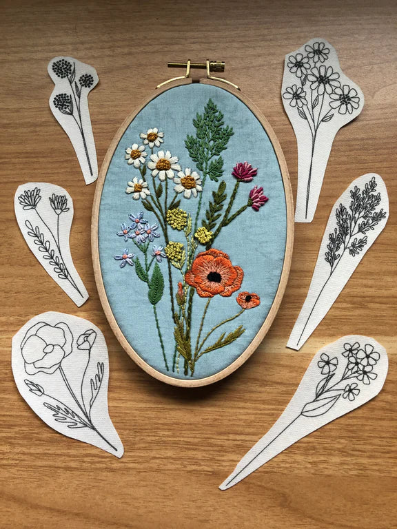 WILD FLOWERS Peel Stick + Sew Embroidery Pattern