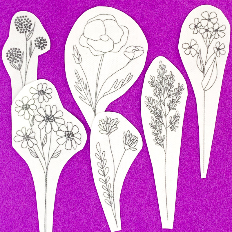 WILD FLOWERS Peel Stick + Sew Embroidery Pattern