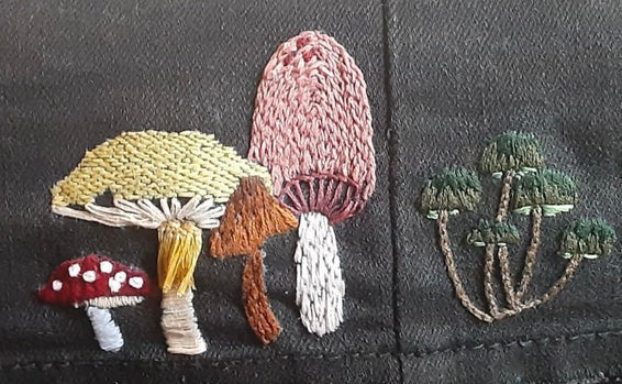 MUSHROOMS Peel, Stick + Stitch Embroidery Pattern