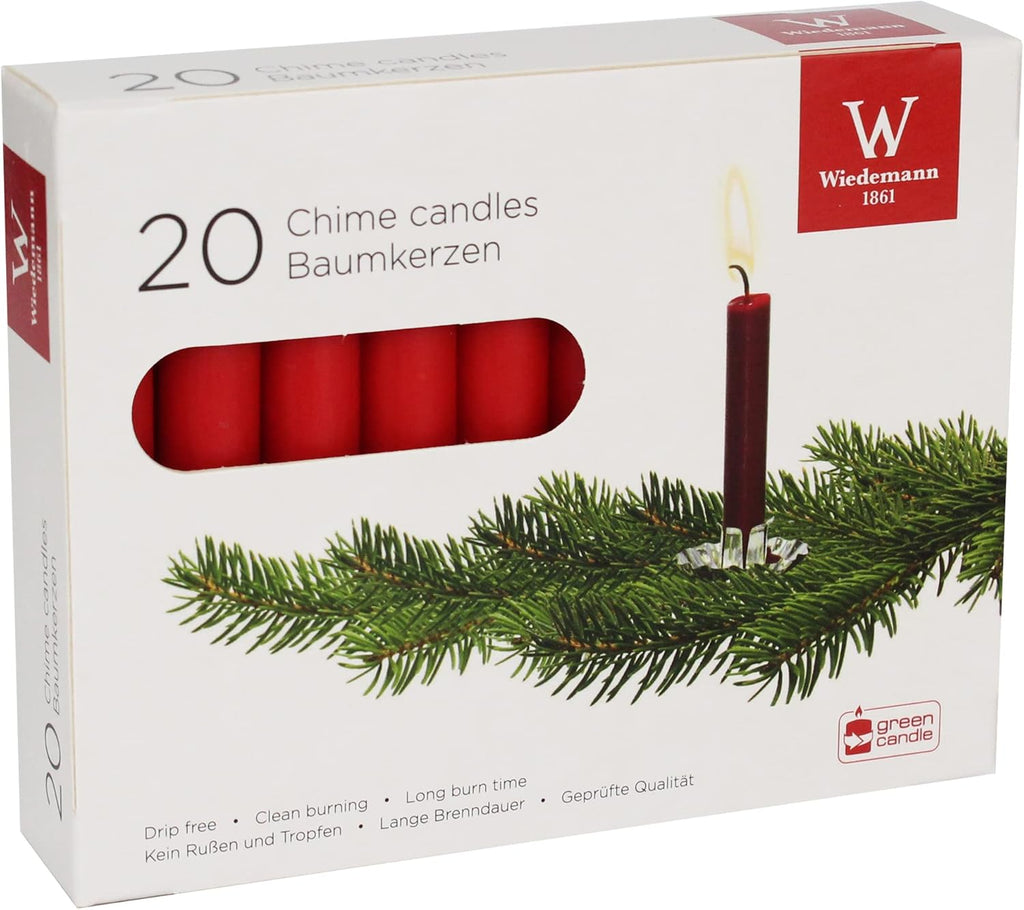 Weidemann Red TREE + CHIME CANDLES Set of 20