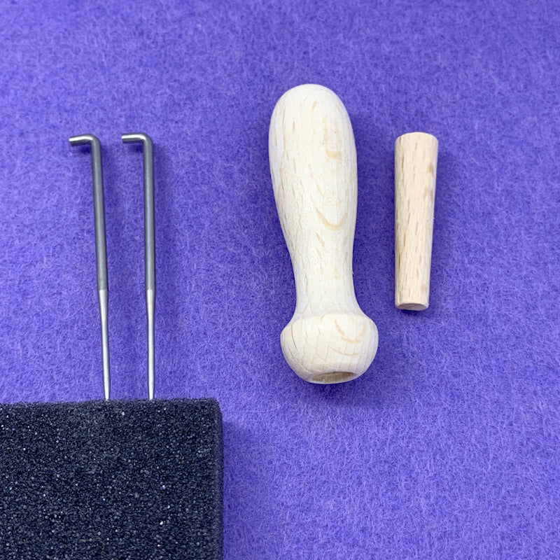 Filges Wooden Single FELTING NEEDLE HOLDER with extra needles