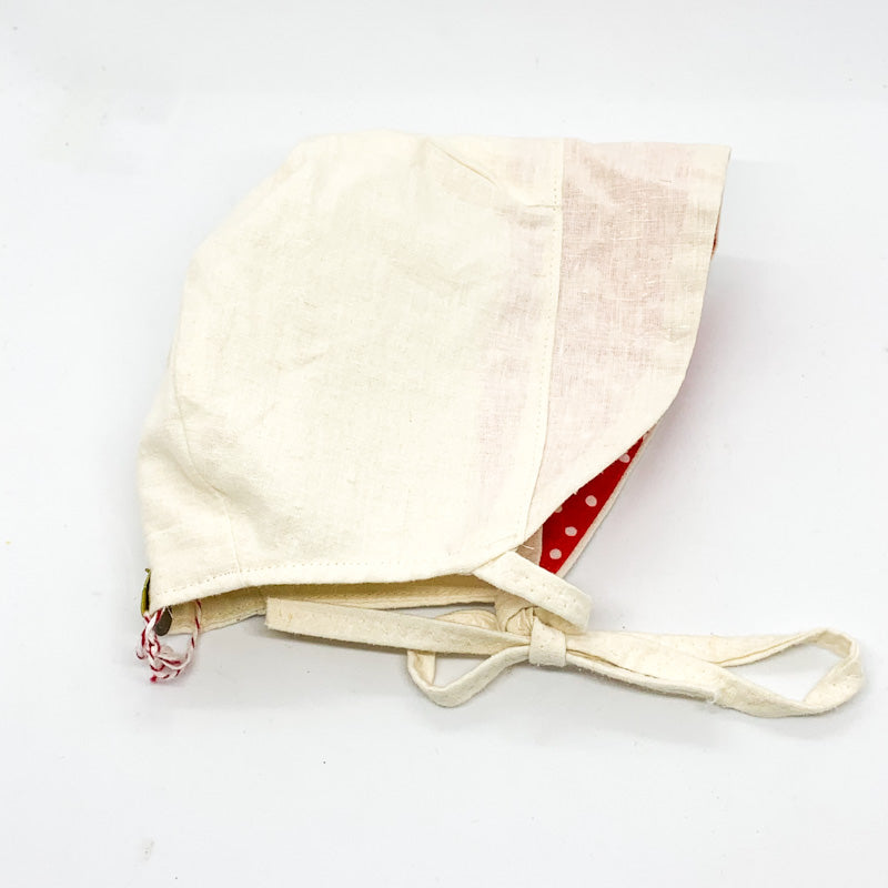 Reversible Organic Baby BONNETS Size 3-9 months by jennchic designs