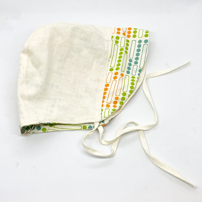 Reversible Organic Baby BONNETS Size 6-18 months by jennchic designs